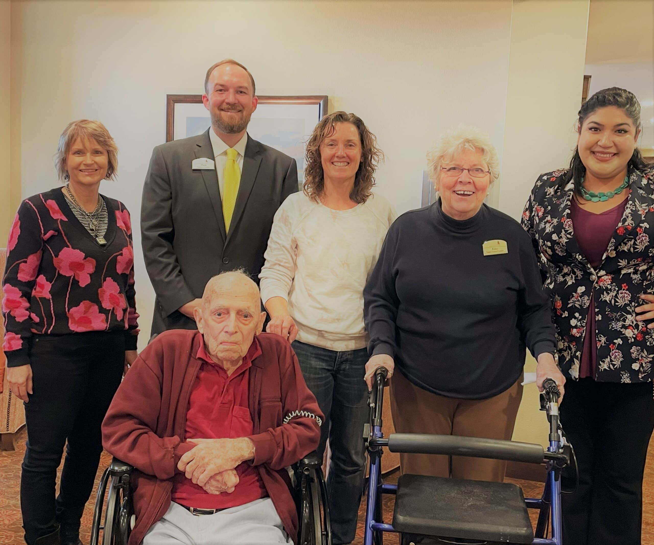 a group of people standing together