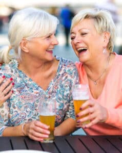 Senior's drinking beer