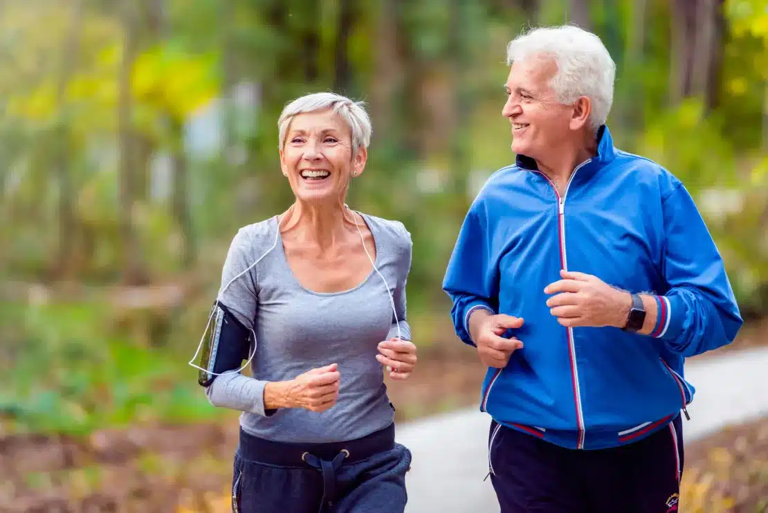 Two senior's running