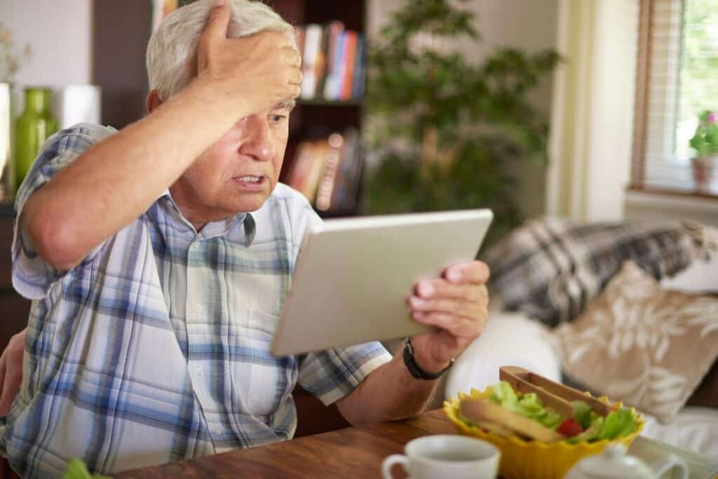 Senior Staying Connected with Loved Ones